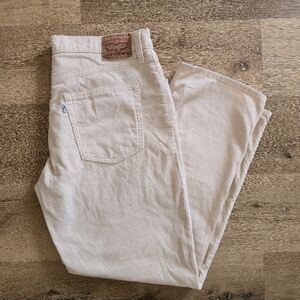 Levi's Womens Corduroy Cream Pants 94 Baggy Size 32